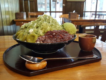 Close-up of food on table