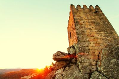 View of rocks at sunset