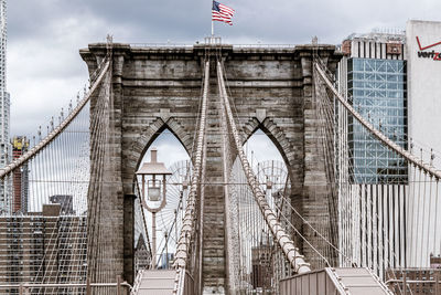 Low angle view of suspension bridge