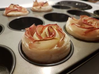 Close-up of cake served in plate