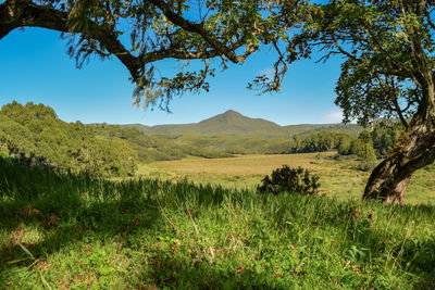 Scenic mountain landscapes against sky, mugi hill on chogoria route, mount kenya national park 