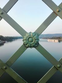 Directly below shot of bridge against sky