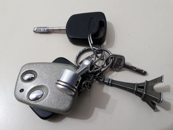 Close-up of keys on table