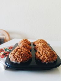 Close-up of dessert in plate on table