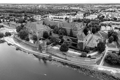 High angle view of townscape