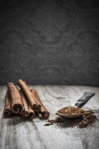 Close-up of food on table
