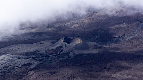 In the caldera, one of the many ancient eruptive cones of the volcano piton de la fournaise