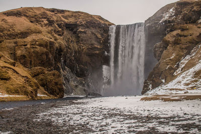 Scenic view of waterfall