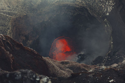 High angle view of volcanic landscape