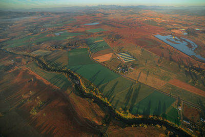 High angle view of agricultural field