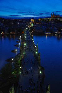 Illuminated cityscape at night