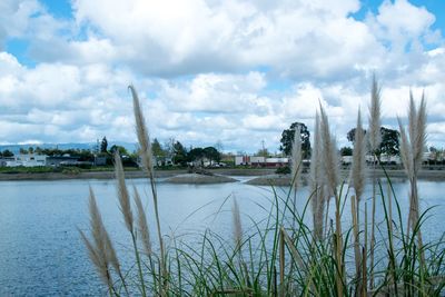 Panoramic view of lake against sky