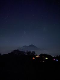 View of mount prau at night