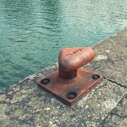 High angle view of man swimming in pool