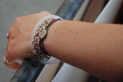 Close-up of woman hand