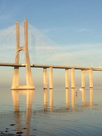 Bridge over sea against sky