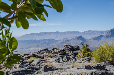 Scenic view of mountains against sky