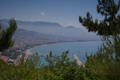 Scenic view of landscape and mountains against sky