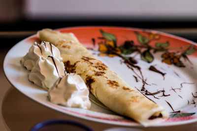 Close-up of food served in plate