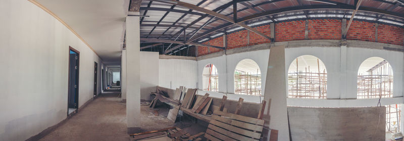 Empty corridor of building