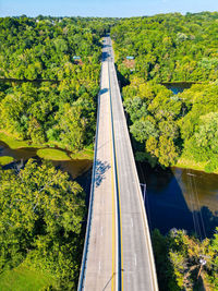 High angle view of bridge over river