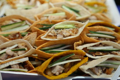 Close-up of meal served in plate