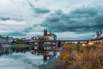 View of meissen with castle hill, cathedral and albrechtsburg, germany.