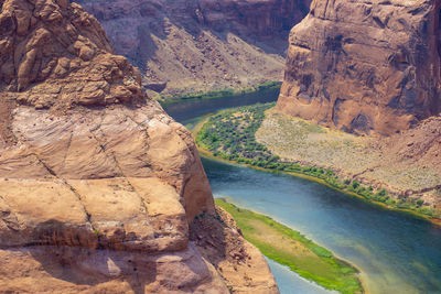 Rock formations at riverbank