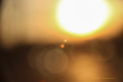 Defocused image of illuminated sun