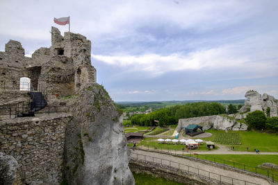 View of fort against cloudy sky