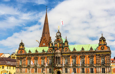 Low angle view of historical building against sky