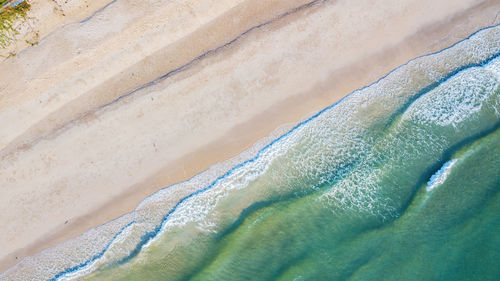 Sea aerial view, top view,amazing nature background. thung wua laen beach, chumphon province, 