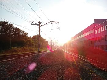 Railroad track at sunset