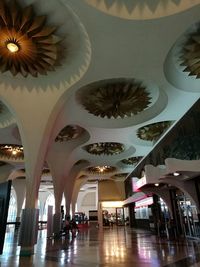 Low angle view of illuminated ceiling