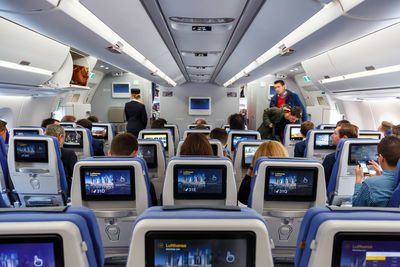 Interior of airplane