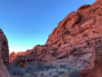 Low angle view of rock formation