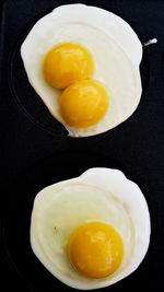 High angle view of breakfast on table