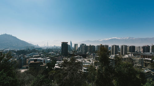 City against clear sky