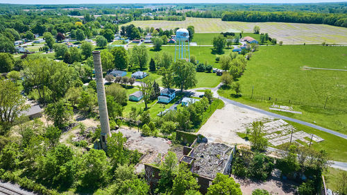 High angle view of cityscape