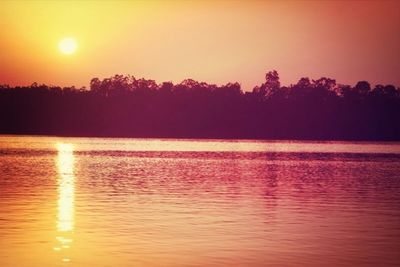 Sunset over lake