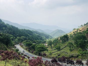 Scenic view of mountains against sky