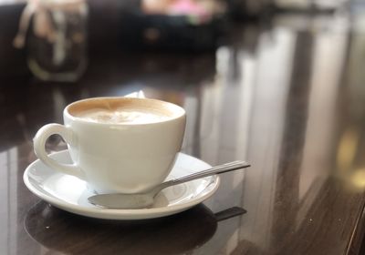 Close-up of coffee on table