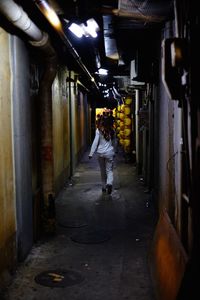 Narrow alley along buildings