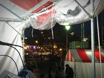 Red flag hanging in row