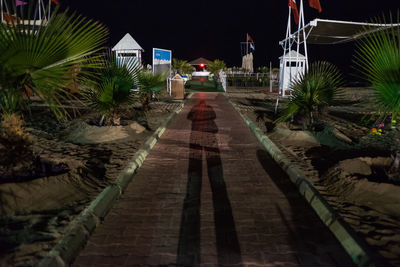 Walkway at night