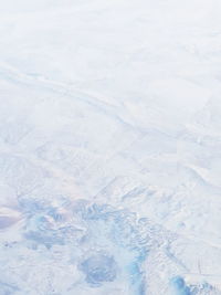 High angle view of snow field