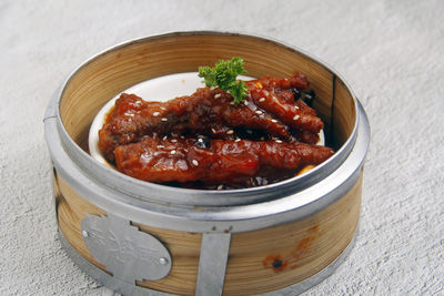 Close-up of food in bowl on table