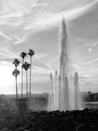 Panoramic view of fountain against sky