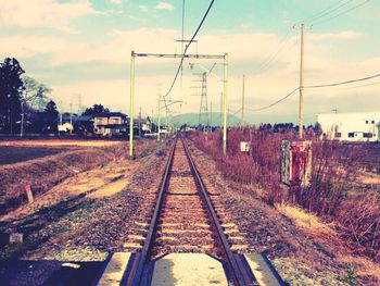 Railroad track at sunset