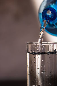 Close-up of water drops on glass